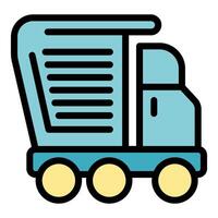 Big mining truck working in open pit mine vector