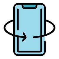 Smartphone showing rotating screen feature icon vector