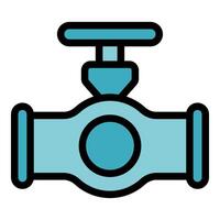 Blue pipeline with a valve is isolating flow vector