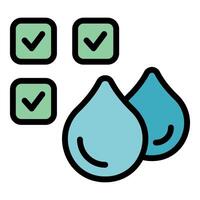 Water purity test checking cleanliness with checkmarks icon vector