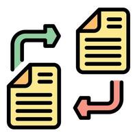 Data integration process with exchanging documents icon vector