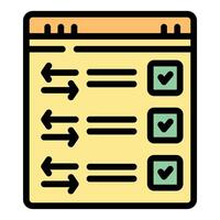 Website showing completed online survey results with check marks vector
