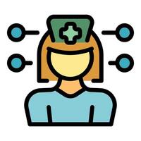 Nurse managing multiple tasks with multitasking symbolism vector