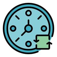 Clock showing time management with arrows representing time going up and down vector