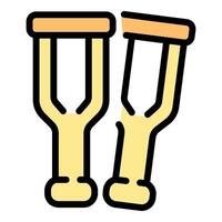 Broken crutch icon representing difficulty walking after injury vector
