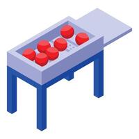 Lottery machine with red balls inside getting ready for a raffle draw vector