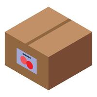 Cardboard box with fragile sticker for delivery service vector