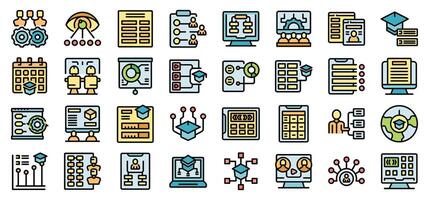 Educational management system representing learning programs and online courses vector