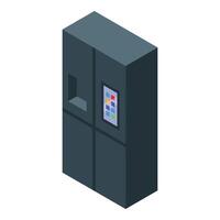 Modern smart refrigerator featuring touch screen display vector