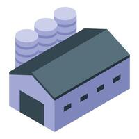 Grain storage silos building processing harvest farm icon isometric view vector