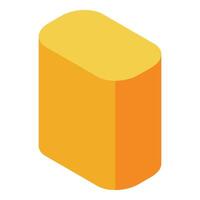 Yellow butter block with rounded edges isometric view vector