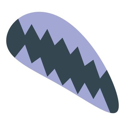 Boomerang showing zigzag pattern representing electricity current flowing