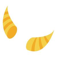 Yellow devil horns pointing up with stripes vector