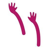 Two long arms reaching up with open hands waving vector