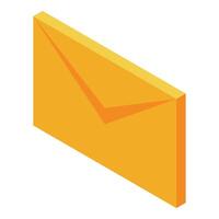 Yellow envelope isometric icon showing sending mail vector