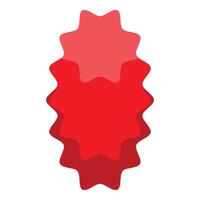 Red starburst shape creating three dimensional effect vector