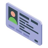 Modern driver license isometric icon representing personal identification document vector