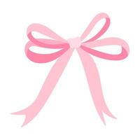 A pink ribbon is drawn on a white background. The ribbon is long and has a bow at the end. The ribbon is drawn in a way that it looks like it is being tied, but it is not vector