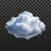 A cloud is floating in the sky. The cloud is fluffy and looks like it's about to rain vector