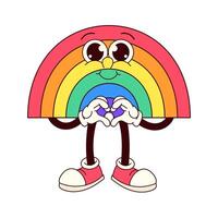 Groovy Rainbow Character A Heartfelt Celebration of LGBTQ Pride vector
