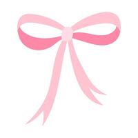 A pink ribbon. The ribbon is long and has a bow at the end vector