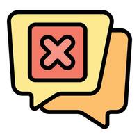 Speech bubbles showing delete icon representing concept of ending conversation vector