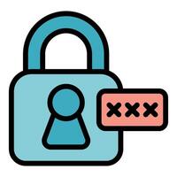 Blue padlock displaying wrong password attempt with three red crosses vector