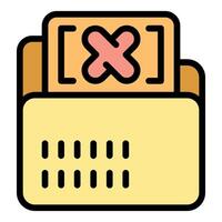 File folder with a cross mark indicating deletion or error vector