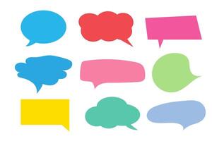 Speed bubble color text icons set on white background. vector