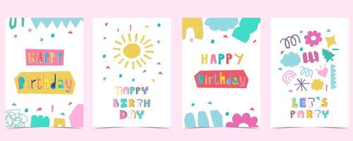 shape paper cut out background with colorful for a4 design vector