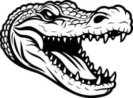 A crocodile head with its mouth open and teeth vector