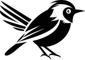 A black and white bird with wings vector