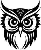 An owl head with large eyes and long ears vector