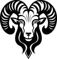 A ram head with horns and a black background vector