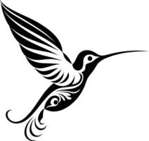 A hummingbird tattoo design with a black and white image vector