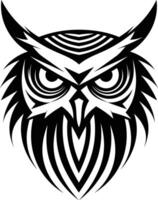 An owl head with a tribal design vector