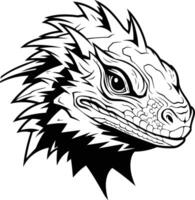 An iguana head with spikes on it vector