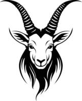 Goat head with horns on a white background vector