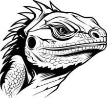 An iguana head with spikes on its head vector