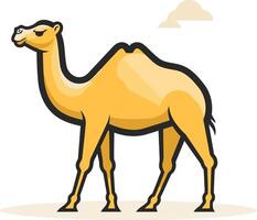 A camel is standing in front of a white background vector