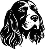 A dog head in black and white on a white background vector
