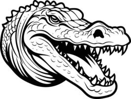 A crocodile head with its mouth open and teeth vector
