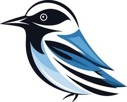 A blue and black bird with a white background vector