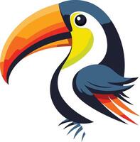 A colorful toucan bird with a long beak vector