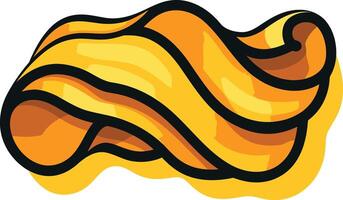 A cartoon image of a wavy piece of bacon vector