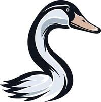 A black and white duck head on a white background vector