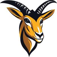 The head of an antelope is shown on a white background vector