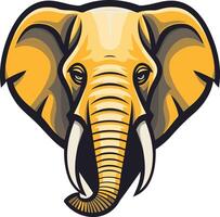 An elephant head with tusks on a white background vector