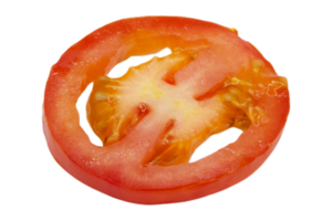 one slice of fresh tomato on transparent background png