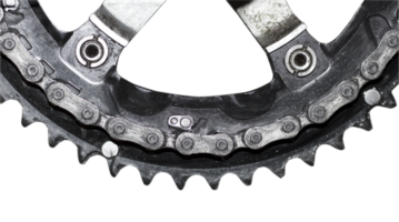 Front derailleur of a racing bike cut out on a transparent background png